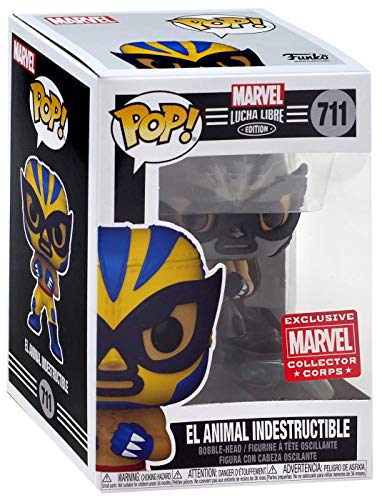 Funko Pop! Marvel Collector Corps Exclusivo Lucha Libre #711 B &Amp; W El Animal Indestructible Con Estuche Acrílico Gratis