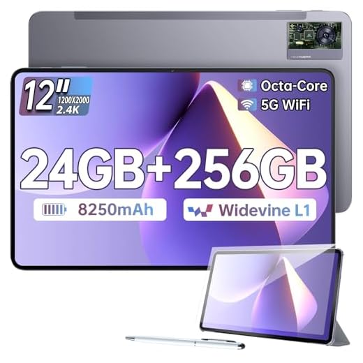 OUKITEL OT5S Tablet 12 Pulgadas 2.4K IPS Tablet Android 14 Tablet con Lapiz 24GB+256GB(TF 2TB) Gaming Tablet con Funda 8250mAh 16MP 4-Altavoces Widevine L1 Dual SIM 4G | Face ID | GPS | OTG | 5G WiFi