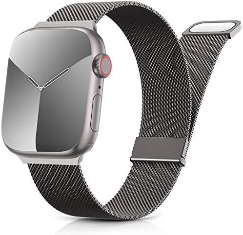 Yoohoo Adjustable Metal Strap Compatible with Apple Watch Straps 38mm 40mm 41mm for Women Men,Upgraded Replacement Band Compatible with iWatch Series 9 8 7 6 5 4 3 2 1 SE Double Magnetic,Starlight