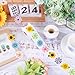1200 PCS Flower Sticker Roll Spring Daisy Sunflower Sticker Decals Colorful Watercolor Flower Label Stickers for Scrapbooks Water Bottle Cards Envelopes and Spring Party Supply Decoration, 2 Rolls