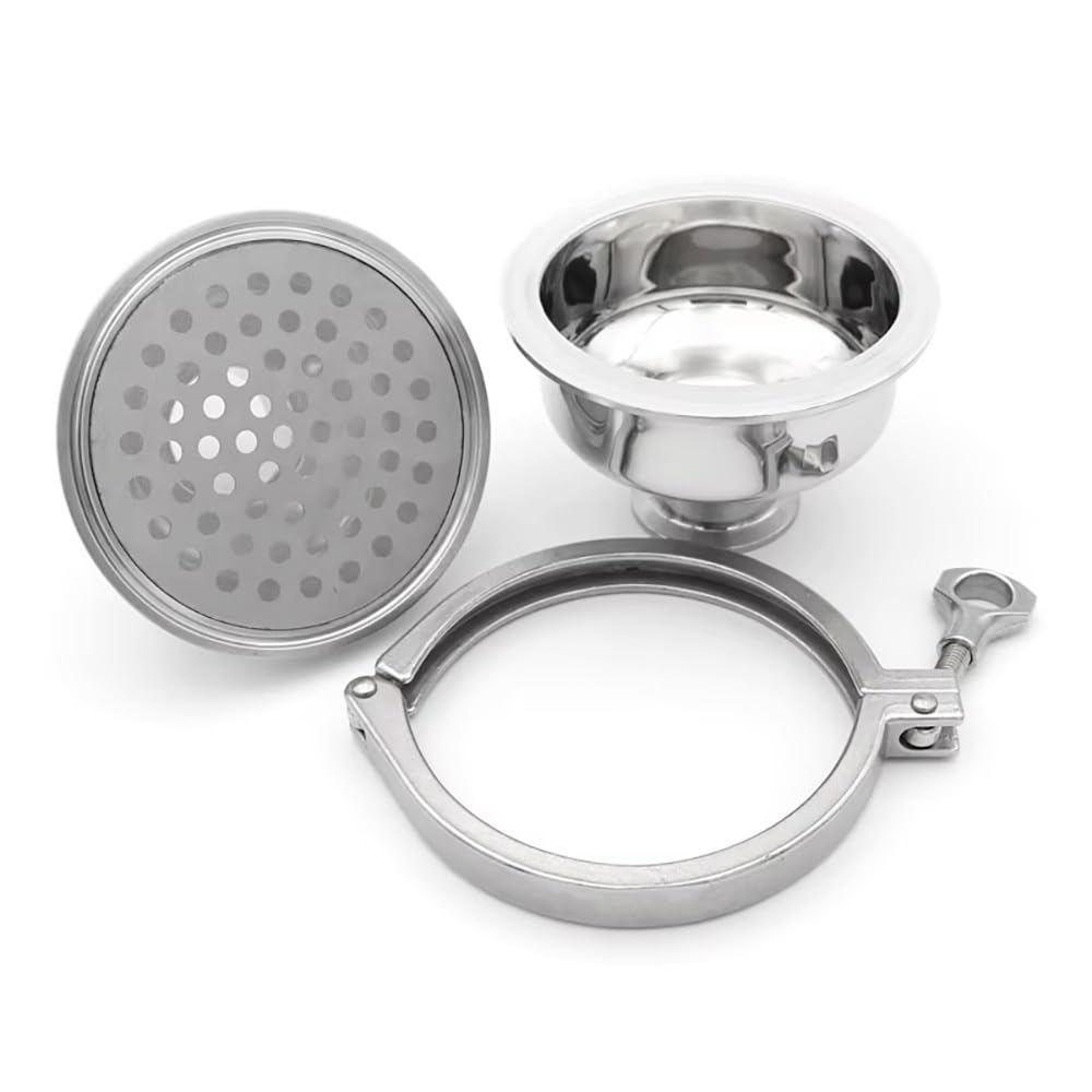 Sanitarny filtr liniowy 3.8 cm/5.1 cm/7.6 cm Tri-Clamp 304 stal nierdzewna, sferyczny zawór filtrujący 20-1000 oczek, pasuje do rur 38/76 mm, polerowanie lustrzane klasy spożywczej, warzenie domowe