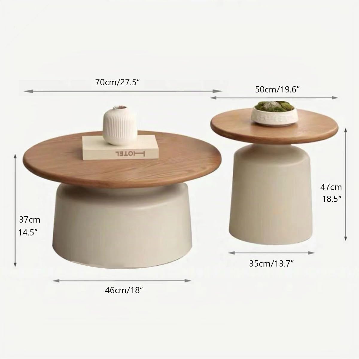 Mesa de Centro Redonda, Mesa de Centro Moderna Color Crema, Base de Acero Al Carbono para Oficina en Casa, Apartamento Pequeño(Black)