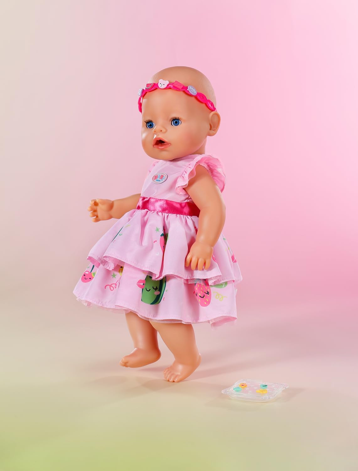 BABY born Pin-Play Dress - Doll Dress & Headband Set - for All 17" Dolls - Includes Decorating Pins & Storage Box - Doll Clothes