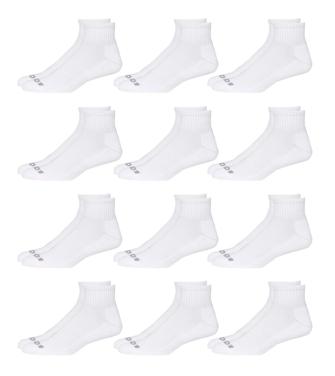 AND1Men's Athletic Arch Compression Cushion Comfort Quarter Cut Socks (12 Pack)