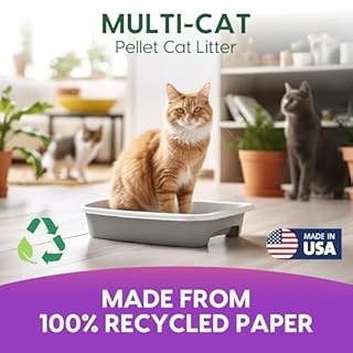 Fresh News Recycled Paper Multi-Cat Pellet Non-Clumping Paper Cat Litter, 25 Pound, 2X Odor Control, Made in USA
