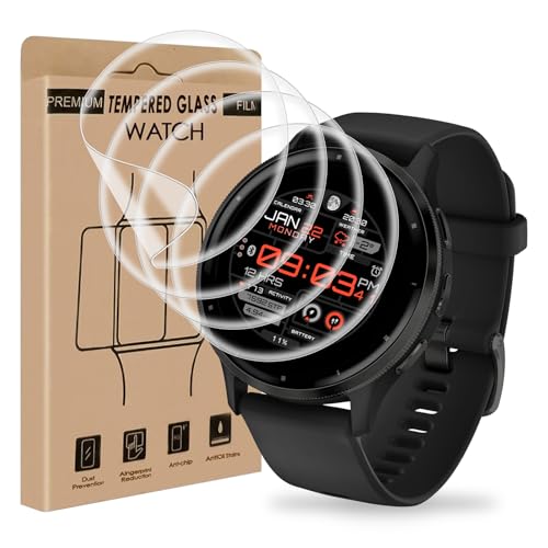 Bodyguard 4 Stück für Panzerglas für Garmin Venu 3 Schutzfolie HD-Klar 100% Touchgenauigkeit Frei von Kratzern Anti-Scratch Anti-Schock Venu 3 Displayschutzfolie