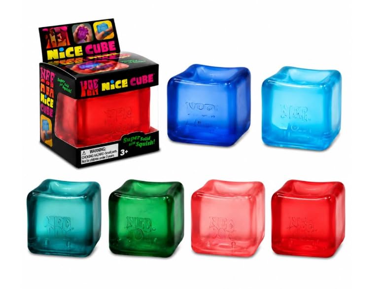 Nee Do Squishy Toy Ice Cube Style Stress Ball, Soft Cube Fidget Toy for Kids & Adults, Squeeze Toy for Relaxation, Party Return Gift,Color May Vary- Pack of 1, Original Size-2.25 inches-image-39