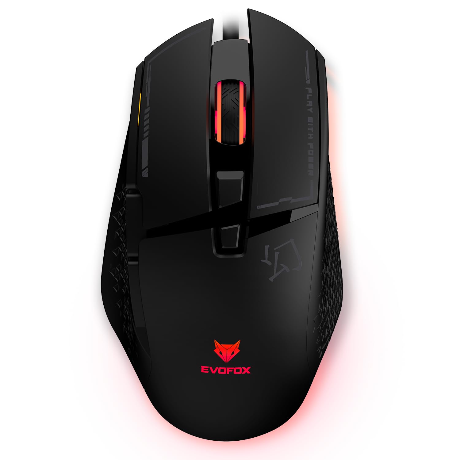 EvoFox Phantom 2 Programmable Gaming Mouse, 8 Programmable Buttons | High Performance 1000Hz Polling Rate | Ultra-Responsive 7000 FPS | 12800 DPI | RGB Lights with Music sync Mode, Windows Software