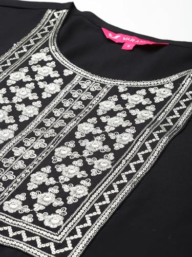 Image of Varanga Women Straight fit Rust kurta with a tonal bottom, designed for comfortable casual and semi formal wear.