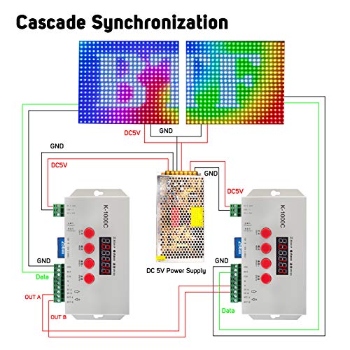 K-1000C (T-1000S aggiornato) WS2812B APA102C SK6812 WS2811 WS2801 WS2813 LED Strip 2048 Pixel Controller DC5-24V regolabile programmabile con scheda SD - Illuminazione - Immagine 4