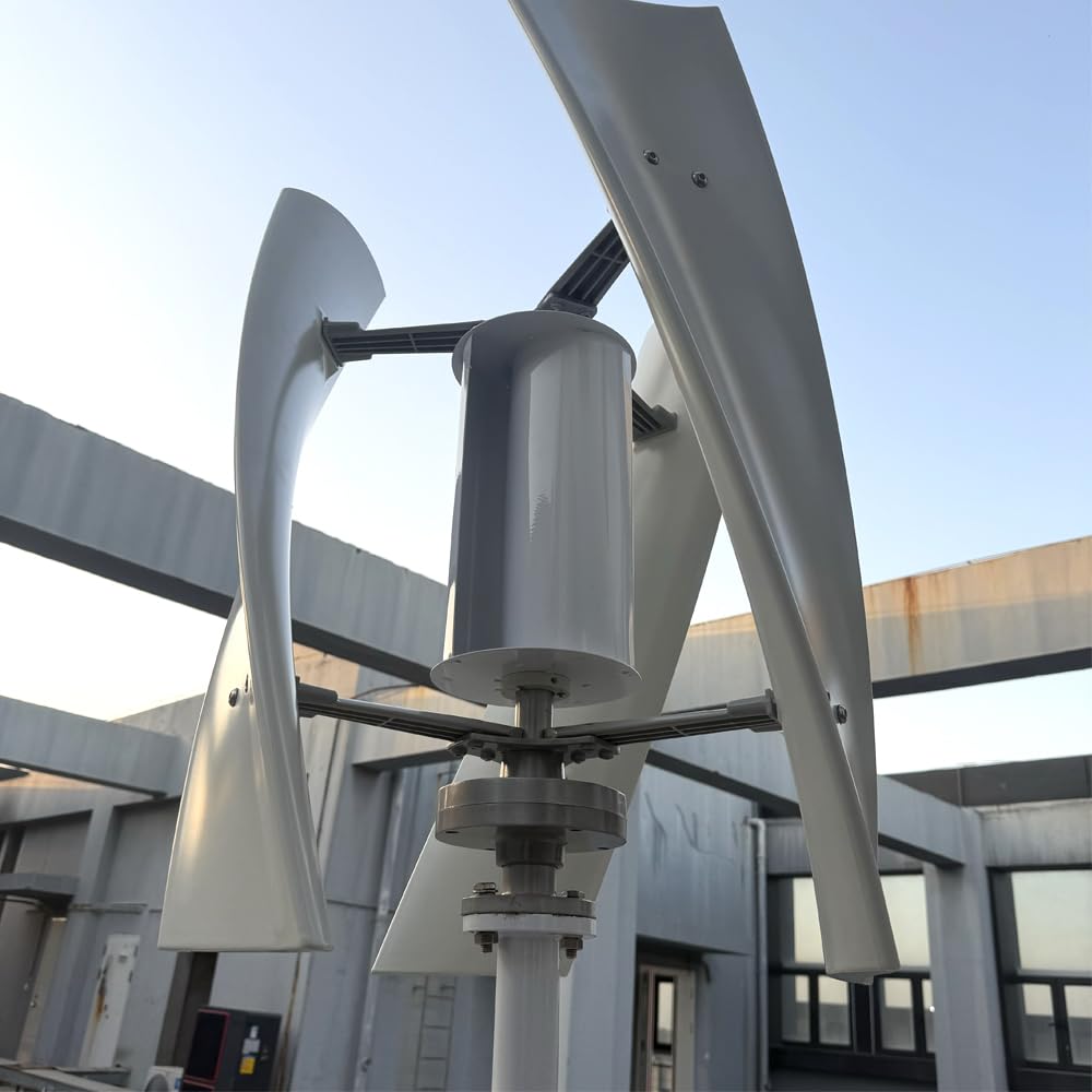 800W Windkraftanlage Vertikal 12V 24V 48V Windturbine mit MPPT Laderegler Windgenerator für Heimgebrauch Windräder (48V mit MPPT regler)