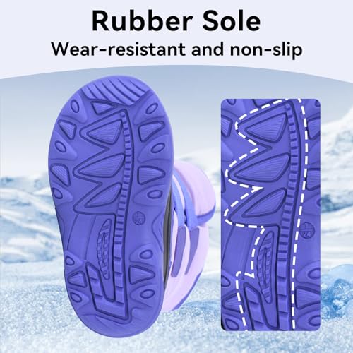 ICEFACE Snow Boots for Kid Winter Boots Waterproof Outdoor Warm Faux Fur Lined boot for Toddler/Little Boys and Girls4