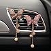 Lagnlnaoy Crystal Butterfly Car Vent Clips, Pink Rhinestone with Dangling Charms, 2 Pieces