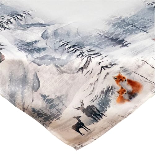 texpot Tischdecke 85 x 85 cm Fuchs im Winterwald Weihnachten Tischtuch