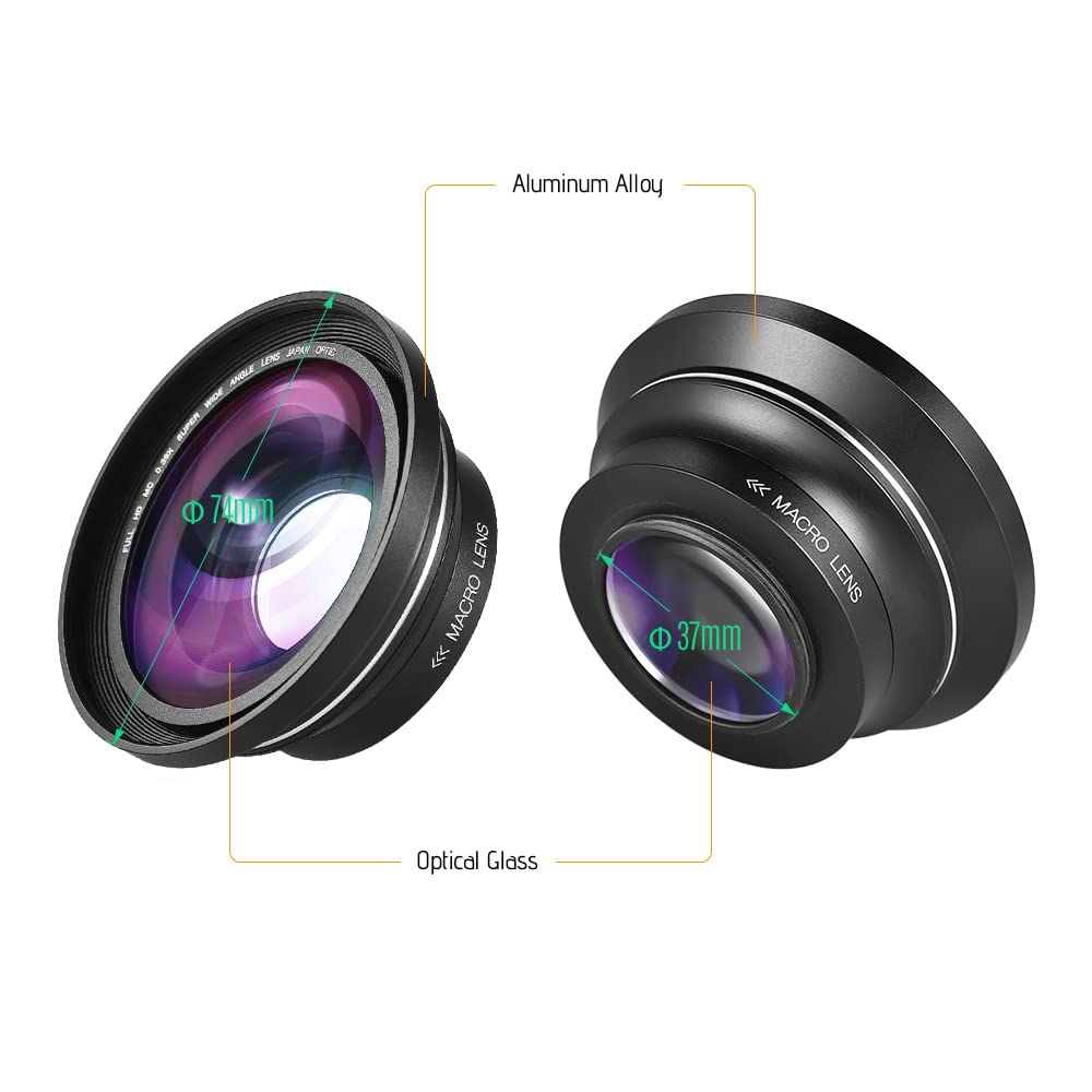 Andoer 30mm 37mm 0.39X Full HD lente macro gran angular para Ordro Andoer cámara de vídeo digital videocámara