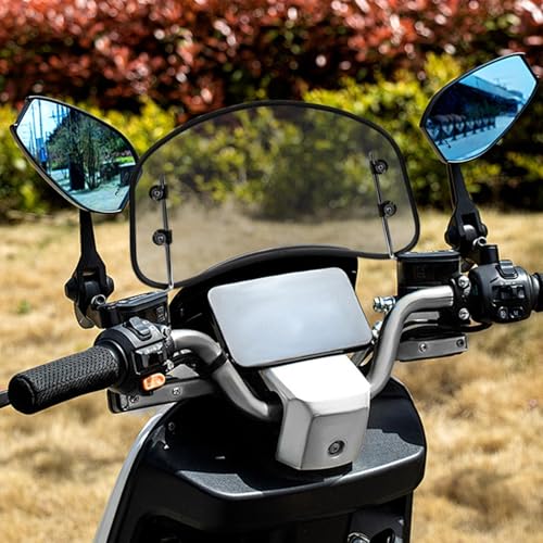 スクーターウインドスクリーン - 傷防止保護フロントガラス、ユニバーサルオートバイディフレクター |雨、虫、道路の破片、風風、砂をブロックする耐久性の高いアクリルシールド、毎日のライディング通勤に最適