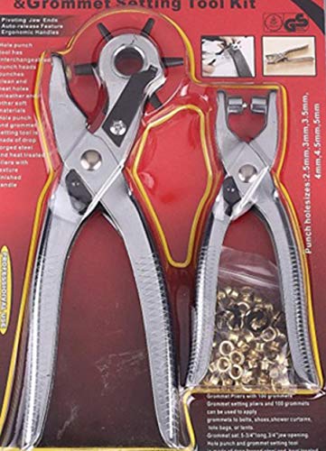 Atozshop11@ Leather Hole Punch & Grommet Setting Tool kit