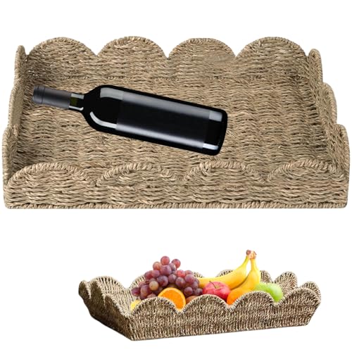 Plateau table basse rustique en rotin pour organiser le salon avec style - 8