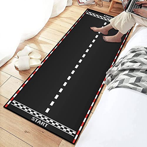 Tapete corredor de área 60 x 180 cm con diseño de pista miniatura 3