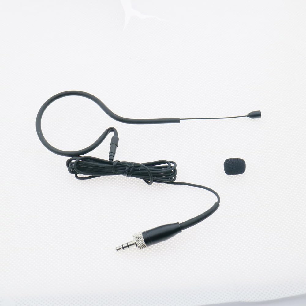 Single earset Headset Microphone for Sennheiser EM100 G2 G3 G4 Wireless HeadMic BeltPack System Omni-Directional Mics B20-Black