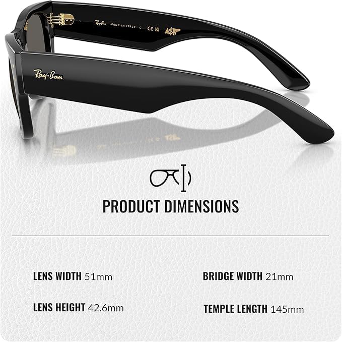 Ray-Ban RB0840S MEGA WAYFARER BLACKED OUT COLLECTION Square Shaped Sunglasses with Official RAYBAN Eyewear Kit - Image 3