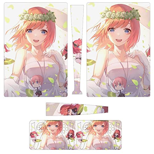 PS5 スキンシール デジタル 中野四葉 五等分の花嫁 プレイステーション5 スキンシール 全面保護 側面/両面対応 保護ステッカー PS5 対応 耐久性抜群 本体 コントローラー 保護シール 簡単取付 薄型 傷隠せ 摩擦保護 抗衝撃 汚れ/ホコリ防止 指