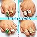 Taichell 12Pcs Christmas Rings for Women Christmas Tree Santa Deer Snowman Rings Xmas Holiday Charm Finger Ring Set Christmas Theme Jewelry Party (12PCS GOLD)