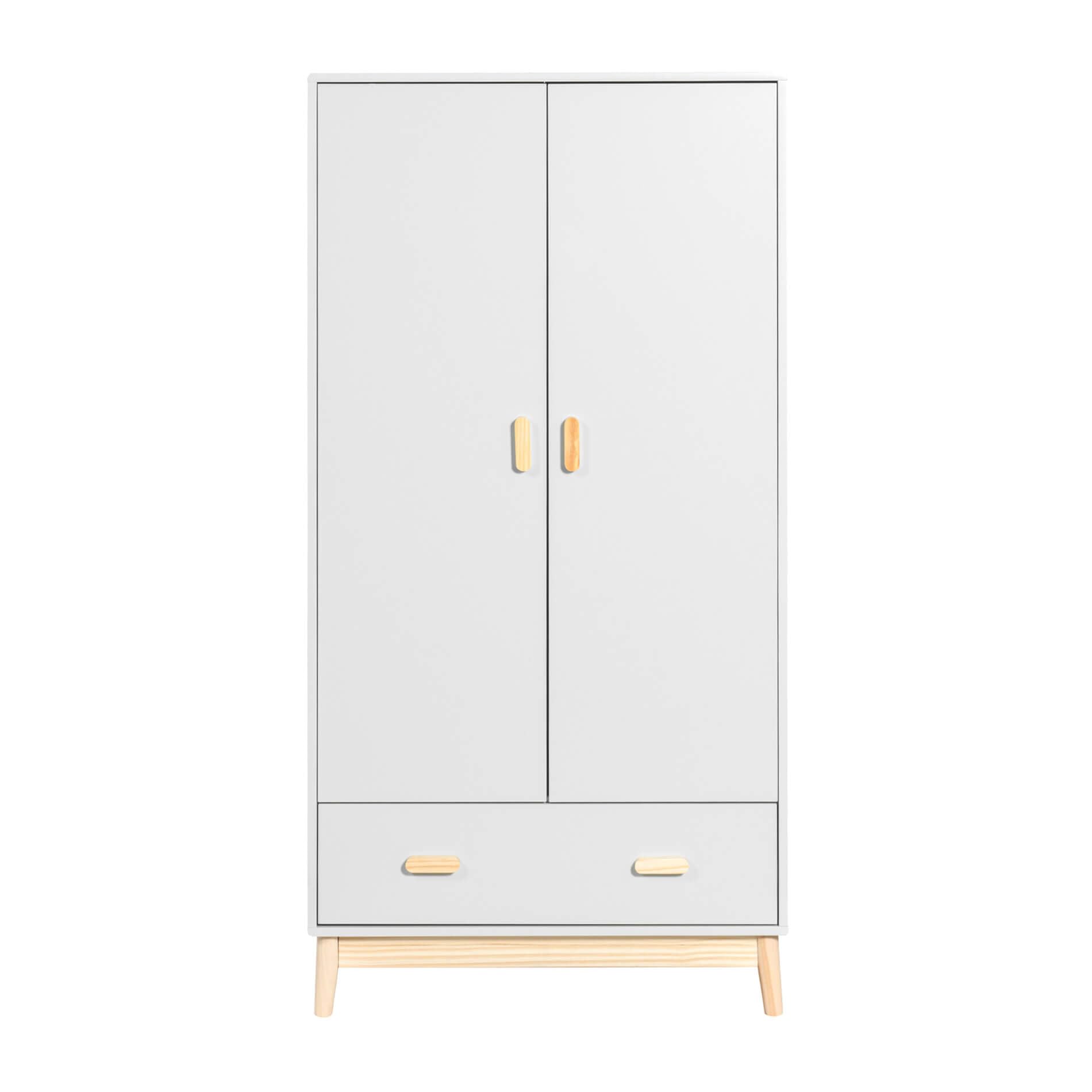 Rebecca Mobili Guardaroba per Bambini Armadio Cameretta Bianco Marrone MDF Pino 175x80x55 cm