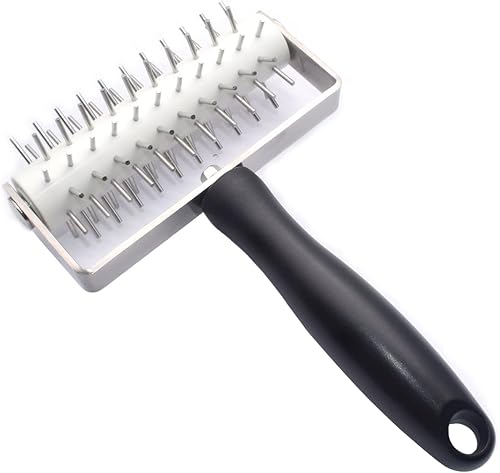 AMPSEVEN - Rodillo para masa de pizza – Rodillo profesional de acero inoxidable para pastelería con espiga para hornear galletas caseras para hacer