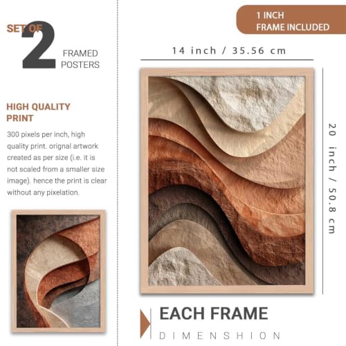 Image of kotart Painting Modern Wall Art Paintings With Frame Home Decoration For Living Room Bed Room Hotel Wall Decor Digital Reprint Set of 2 (14X20 inch)
