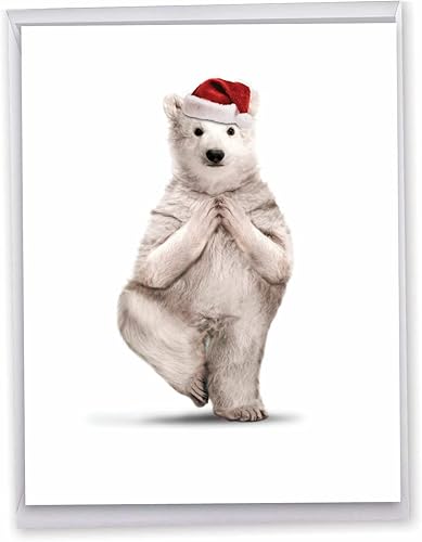 Miniatura 10 de The Best Card Company - Tarjeta de Navidad de animales grandes para niños (8.5 x 11 pulgadas) - Adorable tarjeta de notas de vacaciones grupales