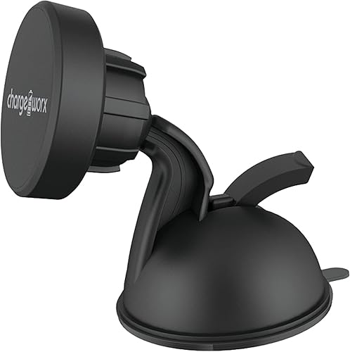 Chargeworx Soporte magnético universal de teléfono para salpicaderos y parabrisas, compatible con todos los modelos de iPhone y la mayoría de los