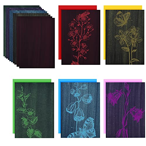 10 Sheets A4 Cyanotype Paper Colorful Sun Drawing Paper Nature Printing Paper Solar Activated Sunprint Paper Solar Sun Paper for Children Adult DIY Project Craft Sun Art