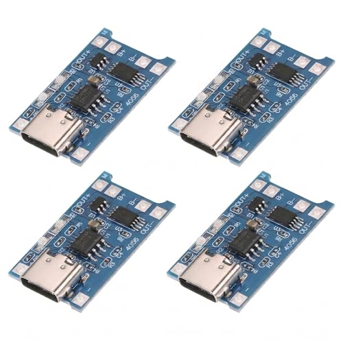 Image of 4Pcs TP4056 USB-C Charging Module for 18650 Lithium Battery | 3.7V DIY Charger Board with Overcharge Protection