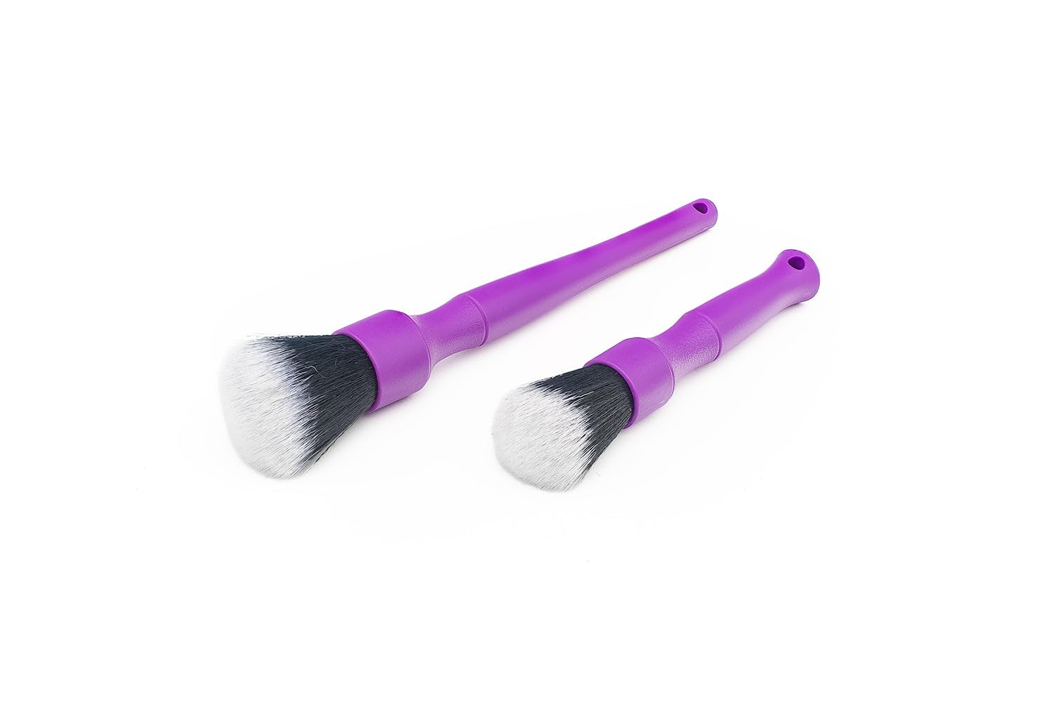Detail Factory - Synthetisches Detailing-Pinsel-Set – ultraweiche Synthetikborsten, kratzfrei, Instrumentententafeln, Embleme, ein langer Griff und ein kurzer Griff, lila (2er-Pack)