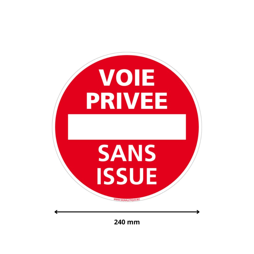 Panneau Signalétique "CHEMIN PRIVÉ SENS INTERDIT" - Plaque Extérieur Gravée Rouge ABS Anti-UV