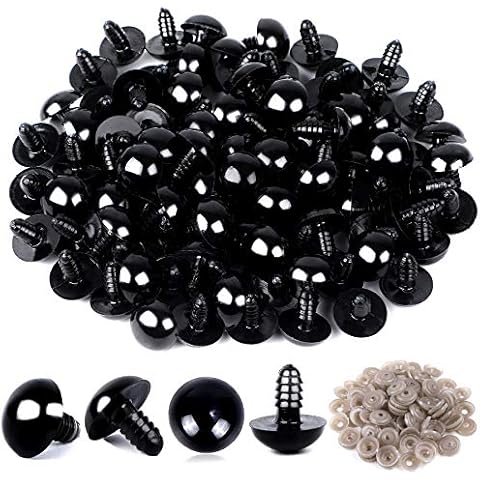 UPINS 120PCS Plastic Safety Crochet Eyes Bulk with 120PCS Washers for Crochet Crafts (0.24Inch/6mm) Cover