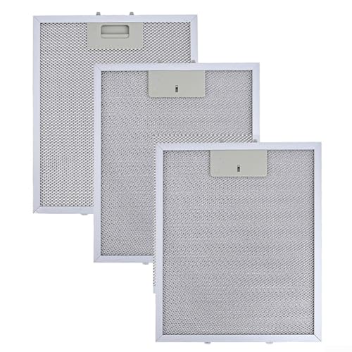 Filtro de campana extractora, paquete de 3 filtros de metal de 300 x 250 mm, compatible con la mayoría de marcas y modelos de campanas extractoras y extractores de cocina