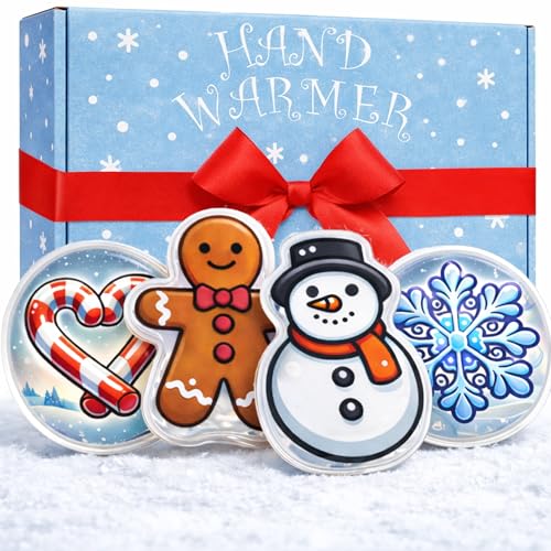 VON STEINEICH Set di 4 scaldamani da piegare, graziosi motivi invernali, riutilizzabili, idea regalo per Natale, calendario dell'Avvento, regalo gnomo e Babbo Natale (set da 4 pezzi)