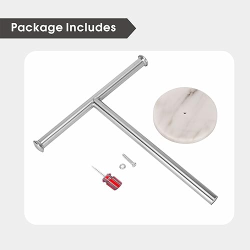 Miniatura 6 de Songtec Soporte para toallas de mano, toallero con base de mármol pesado, accesorios para joyas (base de mármol, níquel cepillado)