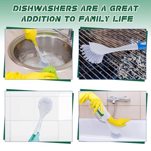 Image of Hsei 20 Pcs Kitchen Scrub Dish Brush Bulk, Blue, Green
