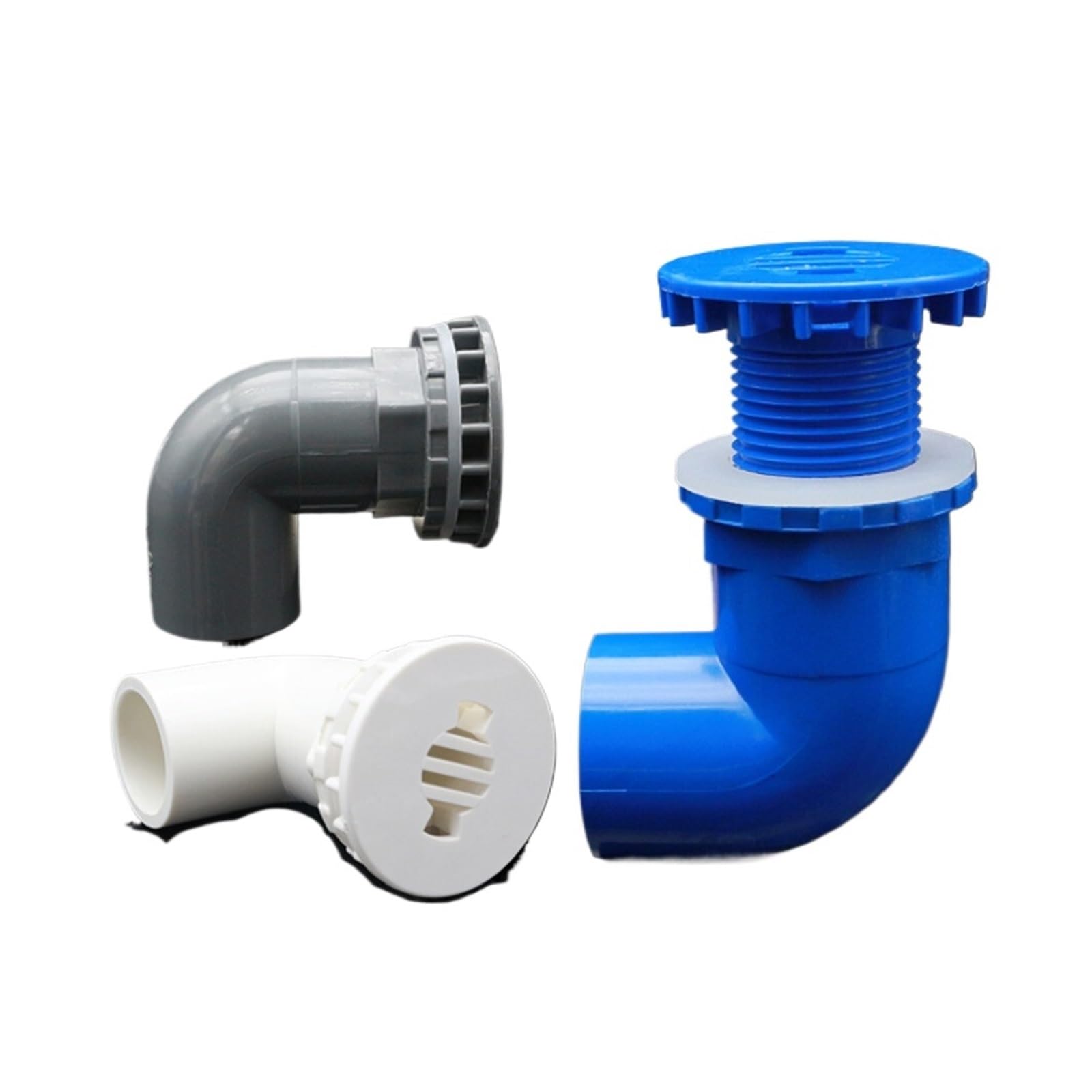 YAKUFAST Inner Dia. 20/25mm 90 Degree Fish Tank Elbow Drainage Joint Aquarium Glass Water Tank Drain Connector Drain Pipes Connectors(Blue,ID 20mm)