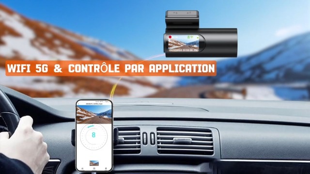 Dashcam 4K Voiture Avant/Arrière - WiFi 5GHz, GPS, Écran Tactile 3.18" - Carte SD 64G Incluse - Vision Nuit
