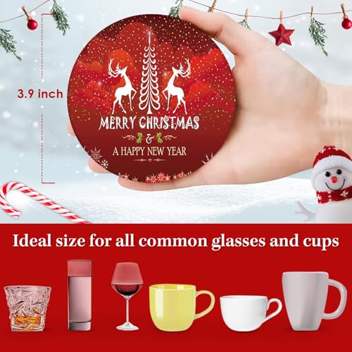 Dessous de verre de Noël pour table festive propre avec support et liège - 5