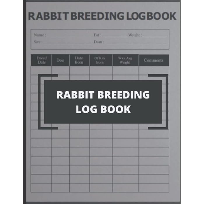 Buy Rabbit Breeding Log Book Record Book for keeping all Rabbit