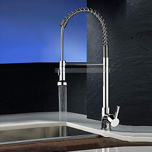 Robinet de cuisine en acier inoxydable chrome durable au design contemporain