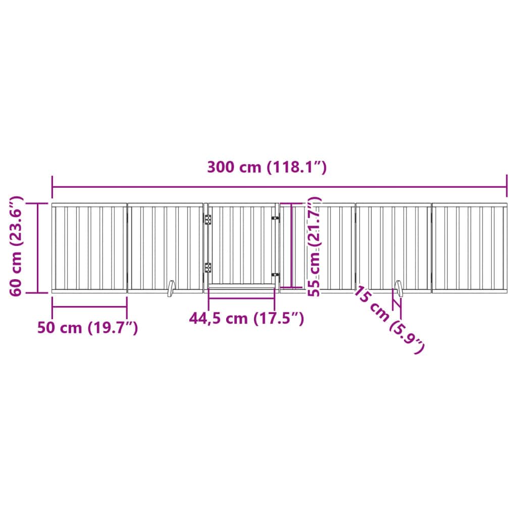 Rejilla para perros con puerta plegable, 6 paneles, madera de álamo de 300 cm, protección independiente, cerca, barrera de seguridad interior y exterior para perros, cachorros, entrenamiento
