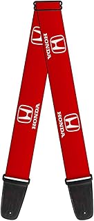 バックルダウンギターストラップ - ホンダロゴレッド/ホワイト - 2"ワイド - 29-54"の長さ