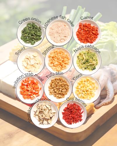 Image of Ramen Toppings Seafood Mix 14oz, 11 Ingredient Dried Seafood & Vegetable Blend with Goji, Savory Umami Flavor Upgrade Instant Noodles, Non-GMO, Low Sodium, Up To 20 Servings