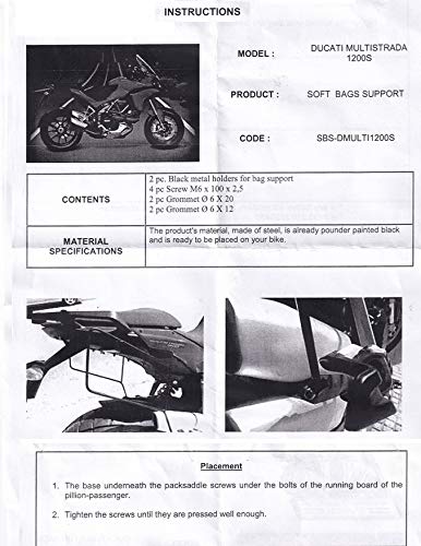 telaietti per borse laterali compatibile con Ducati Multistrada 1200 2010-2014
